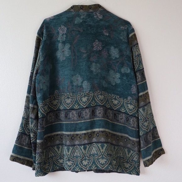SOLD xx Vintage Sag Harbor Tapestry Button Up Coat - Picture 6 of 8